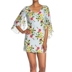 Milly Floral Mini Dress - Yellow and Pink on White